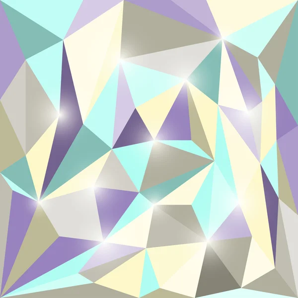 Fondo geométrico triangular poligonal de color brillante abstracto con luces deslumbrantes — Vector de stock