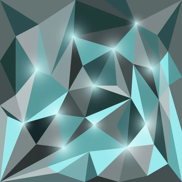 Abstrato colorido brilhante poligonal triangular fundo geométrico com luzes brilhantes — Vetor de Stock