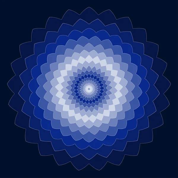 Prydnads geometriska hand-ritning ljusa blå spektral färgade v — Stock vektor