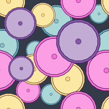 El çizimi daire Dikişsiz desen vektör arka plan soyut