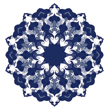 Parlak renkli el-çizim süs tasarlamak vektör yuvarlak arka plan üzerinde beyaz kapak izole