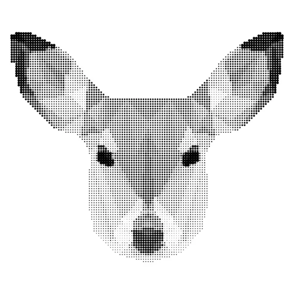 Abstract monochrome deer portrait of circles isolated on white background — vektorikuva