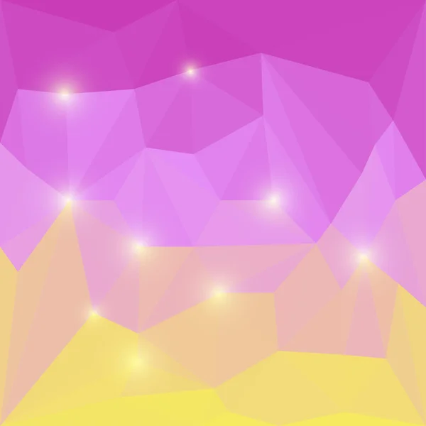 Fondo triangular geométrico poligonal de color púrpura y amarillo brillante abstracto con luces deslumbrantes para su uso en el diseño de la tarjeta, invitación, póster, pancarta, pancarta o cartelera cubierta — Vector de stock