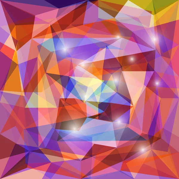 Abstraktní světlé barevné polygonální trojúhelníkové pozadí s do očí bijící světla pro použití v designu pro kartu, pozvánka, plakát, banner, transparent nebo billboard kryt — Stockový vektor