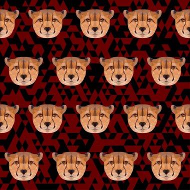 Abstract polygonal geometric triangle cheetah seamless pattern background for use in design