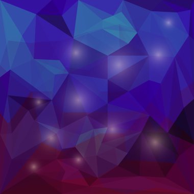 Abstract dark colored polygonal triangular background with glaring lights for use in design for card, invitation, poster, banner, placard or billboard cover