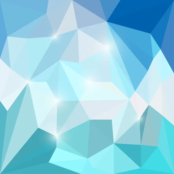 Abstrato azul brilhante colorido fundo triangular poligonal com luzes brilhantes para uso em design para cartão, convite, cartaz, banner, cartaz ou capa de cartaz — Vetor de Stock