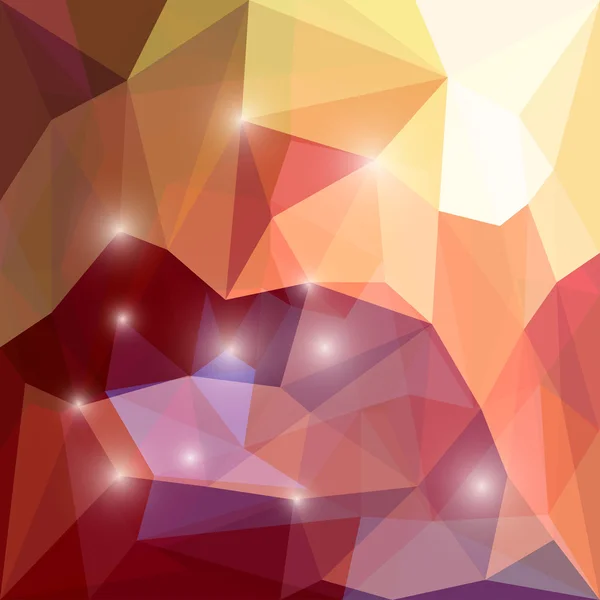 Abstract bright mixed polygonal triangular background with glaring lights for use in design for card, invitation, poster, banner, placard or billboard cover — Stockvector