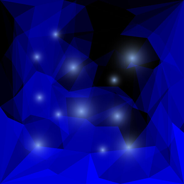 Abstract bright colored polygonal triangular background with glaring lights for use in design for card, invitation, poster, banner, placard or billboard cover