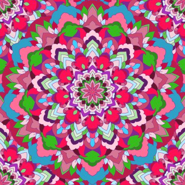 Parlak el-çizim süs çiçek sorunsuz arka plan tasarımı ipek boyun atkısı veya baskı Tekstil veya kartı, davet veya afiş kapak için tasarım kullanmak için birçok bilgi ile