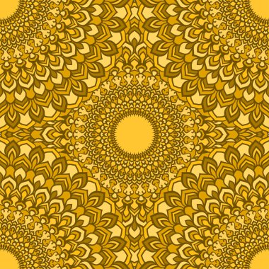 Parlak sarı göze batan el-çizim süs çiçek sorunsuz arka plan tasarımı ipek boyun atkısı veya Tekstil baskı için birçok bilgi veya kartı, davet veya afiş kapak için kullanma.