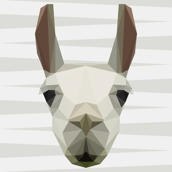 Abstrakt månghörnigt geometriska lamadjur porträtt för användning i design för kort, inbjudan, affisch, banner, plakat eller billboard bakgrund Vektorgrafik