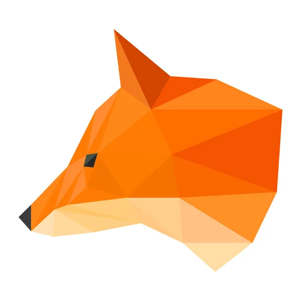 Abstraktní polygonální geometrický trojúhelník jasných zázvor fox hlava izolovaných na bílém pozadí pro použití v designu pro kartu, pozvánka, plakát, banner, transparent nebo billboard kryt — Stockový vektor