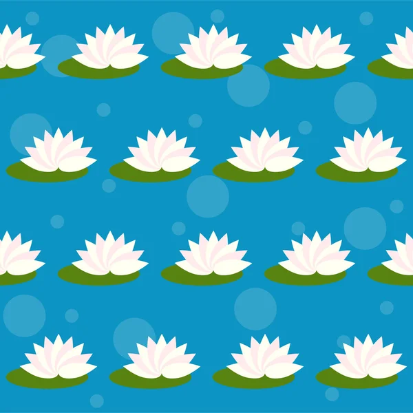 Parlak mavi kapak Dikişsiz desen arka planda kullanılmak üzere tasarım izole karikatür lotus — Stok Vektör