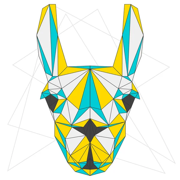 Gris, amarillo y azul abstracto mezclan llama geométricas triángulo poligonales colores aislado sobre fondo blanco para su uso en diseño — Vector de stock