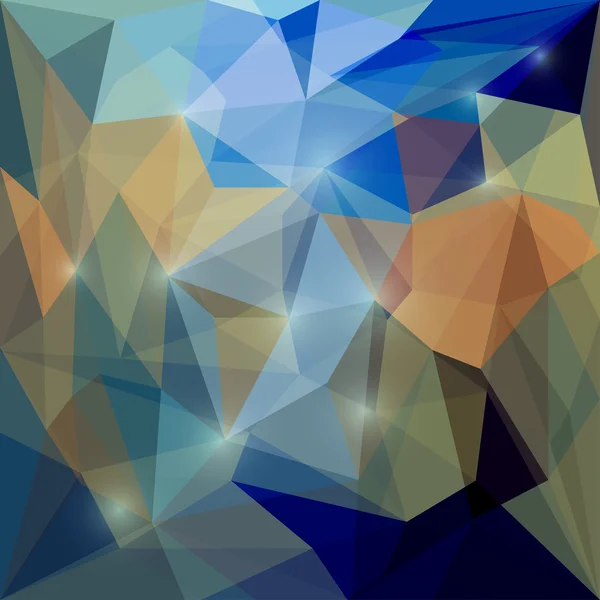 Abstract van donker beige en blauw gekleurde veelhoekige vector driehoekige geometrische achtergrond met zachte in het oog springende verlichting voor gebruik in ontwerp voor kaart, uitnodiging, poster, spandoek, plakkaat of billboard dekking — Stockvector