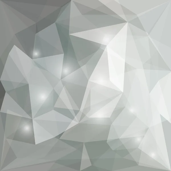 Astratto sfondo geometrico triangolare vettoriale poligonale con luci abbaglianti da utilizzare nel design per cartolina, invito, poster, banner, cartello o copertina per cartellone pubblicitario — Vettoriale Stock