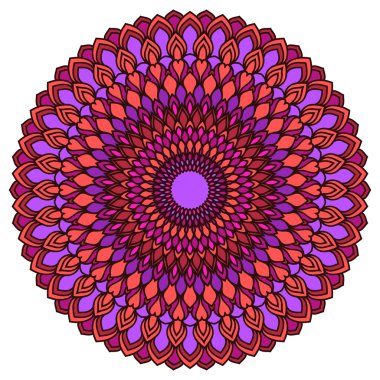 hand-drawing round ornamental floral abstract background with many details for design of silk neckerchief or printing on textile or use for card, invitation or banner cover