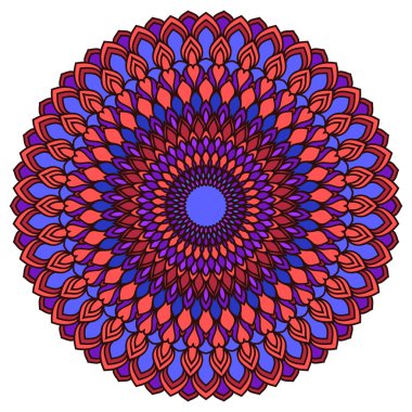 hand-drawing round ornamental floral abstract background with many details for design of silk neckerchief or printing on textile or use for card, invitation or banner cover