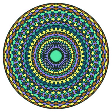 hand-drawing round ornamental floral abstract background with many details for design of silk neckerchief or printing on textile or use for card, invitation or banner cover