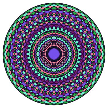 hand-drawing round ornamental floral abstract background with many details for design of silk neckerchief or printing on textile or use for card, invitation or banner cover