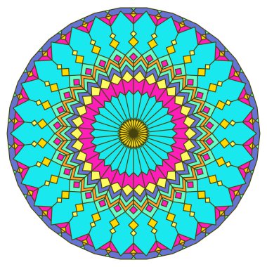 hand-drawing round ornamental floral abstract background with many details for design of silk neckerchief or printing on textile or use for card, invitation or banner cover