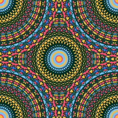 hand-drawing seamless ornamental floral abstract bright background with many details for design of silk neckerchief or printing on textile or use in design for card, invitation or banner cover