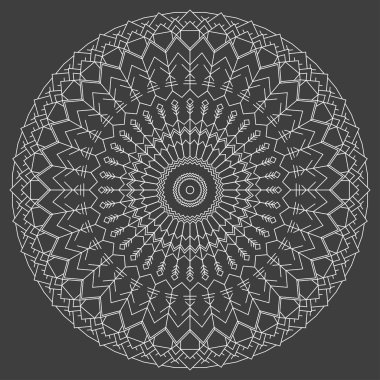 Hand drawn ornamental ethnic round. handmade lace abstract artwork