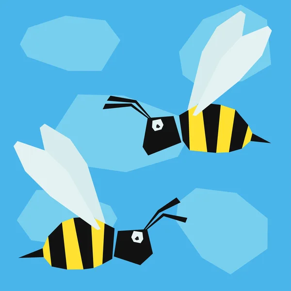 Una abeja graciosa. Dibujos animados ilustración abstracta gráfica de colores brillantes — Archivo Imágenes Vectoriales