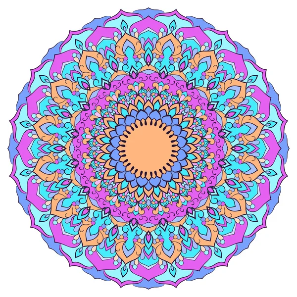 hand-drawing round ornamental floral abstract background with many details for design of silk neckerchief or printing on textile or use for card, invitation or banner cover