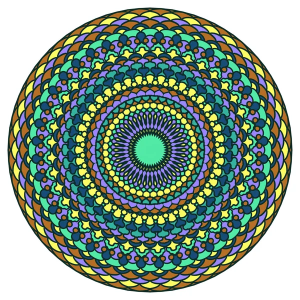 hand-drawing round ornamental floral abstract background with many details for design of silk neckerchief or printing on textile or use for card, invitation or banner cover