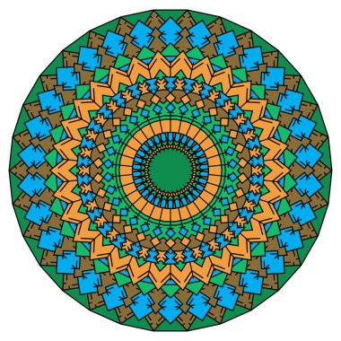 Hand drawn ornamental lace round mandala for use in design