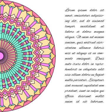 Ornamental handmade ethnic card template. Abstract lace artwork