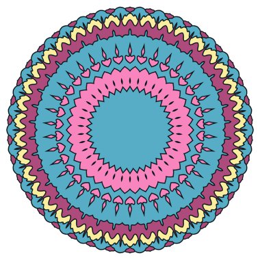 Hand drawn ornamental lace round mandala for use in design