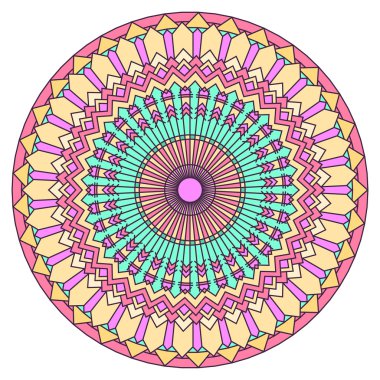 Hand drawn ornamental lace round mandala for use in design