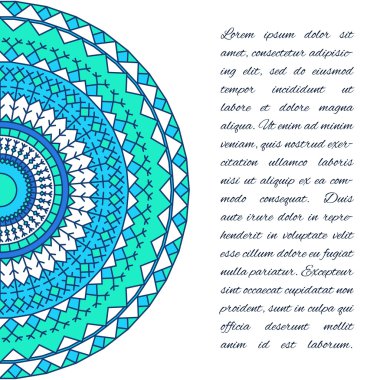 Ornamental handmade ethnic card template. Lace abstract artwork 