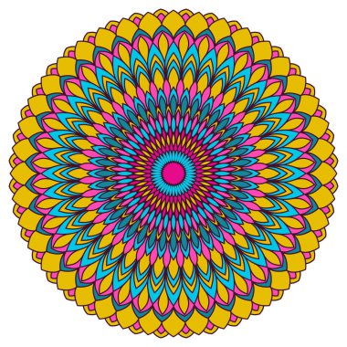 Birçok bilgi ile arka plan yuvarlak çizilmiş etnik süs el