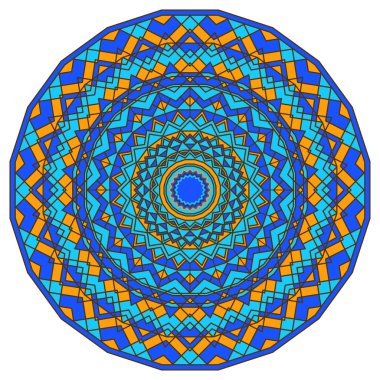 Birçok bilgi ile arka plan yuvarlak çizilmiş etnik süs el