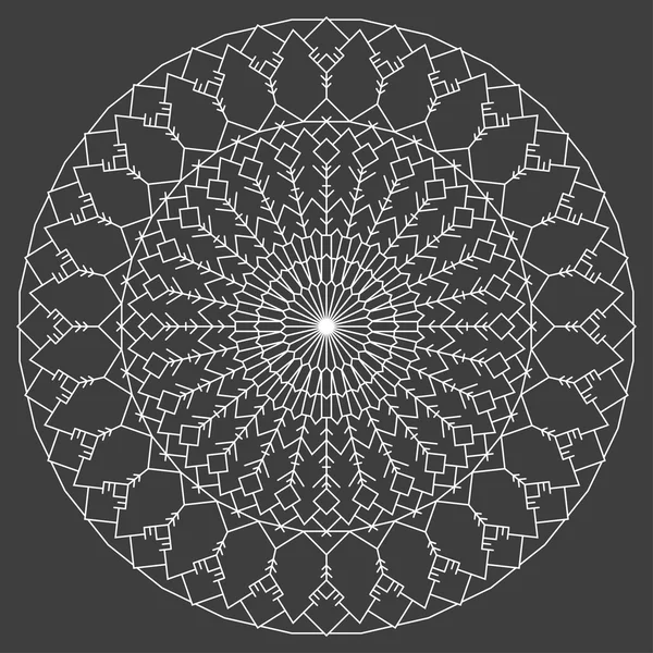 Ручной рисунок декоративные этнические кружева белый круглый. Ручная работа абстрактного рисунка фон — стоковый вектор