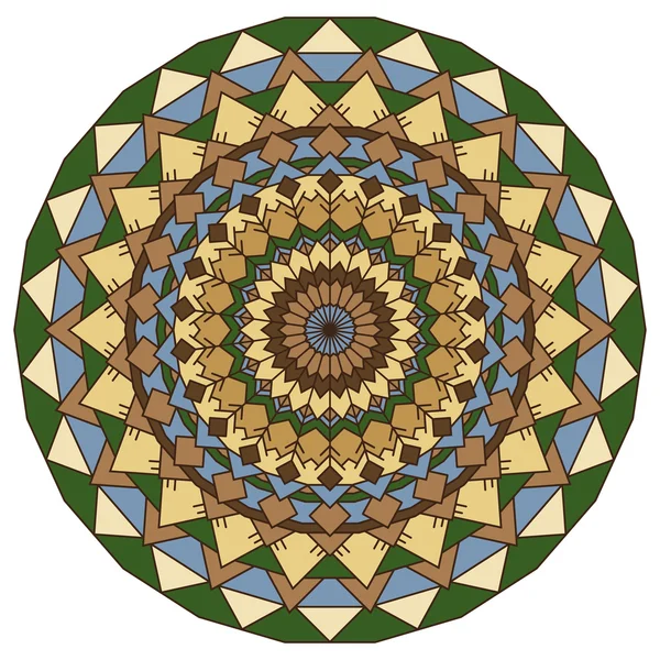 Mandala rond en dentelle ornementale dessinée à la main pour une utilisation dans la conception — Image vectorielle