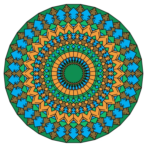 Mandala redondo de encaje ornamental dibujado a mano para su uso en diseño — Vector de stock