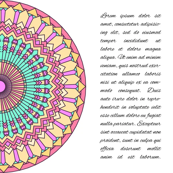 Ornamental handmade ethnic card template. Abstract lace artwork