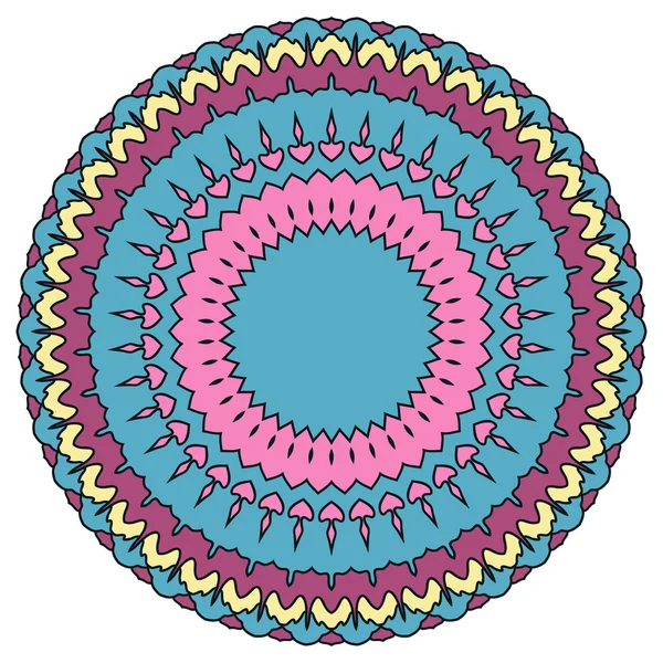 Hand drawn ornamental lace round mandala for use in design