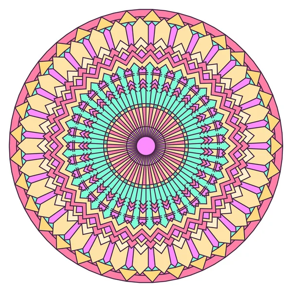 Mandala rond en dentelle ornementale dessinée à la main pour une utilisation dans la conception — Image vectorielle