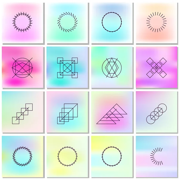 Abstract bright backgrounds with outlines of shapes. — Wektor stockowy