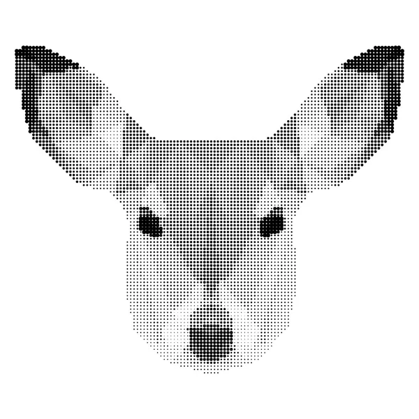 Retrato de ciervo monocromo abstracto aislado sobre fondo blanco — Vector de stock