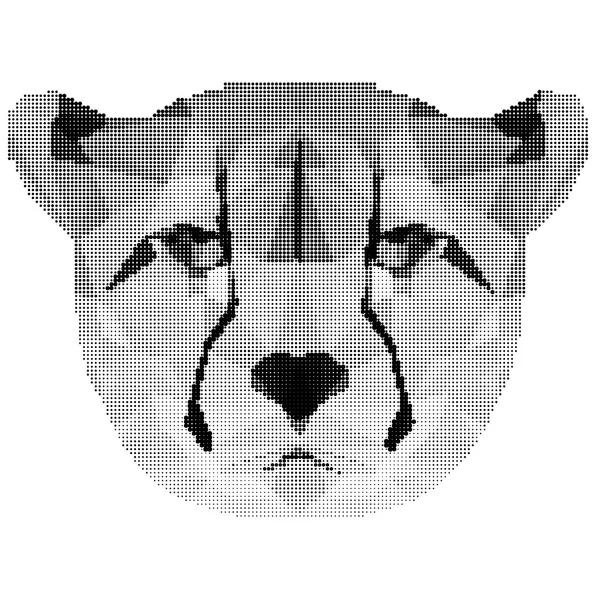 孤立在白色背景上的抽象的单色猎豹肖像 — 图库矢量图片