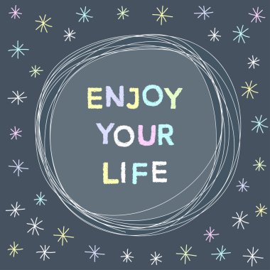 Funny doodle handmade card background with simple graphic soft pastel color elements isolated on grey cover