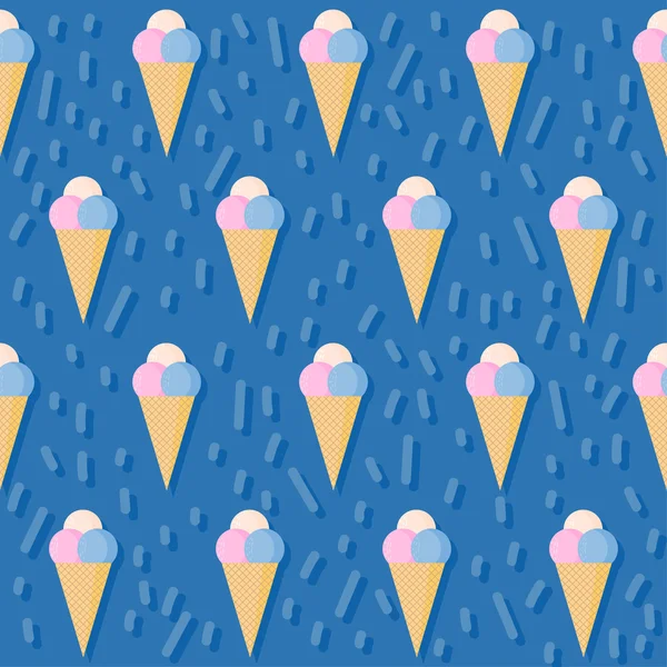 Ice cream seamless pattern background — Stock Vector