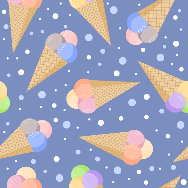 Ice cream seamless pattern background — Stock Vector